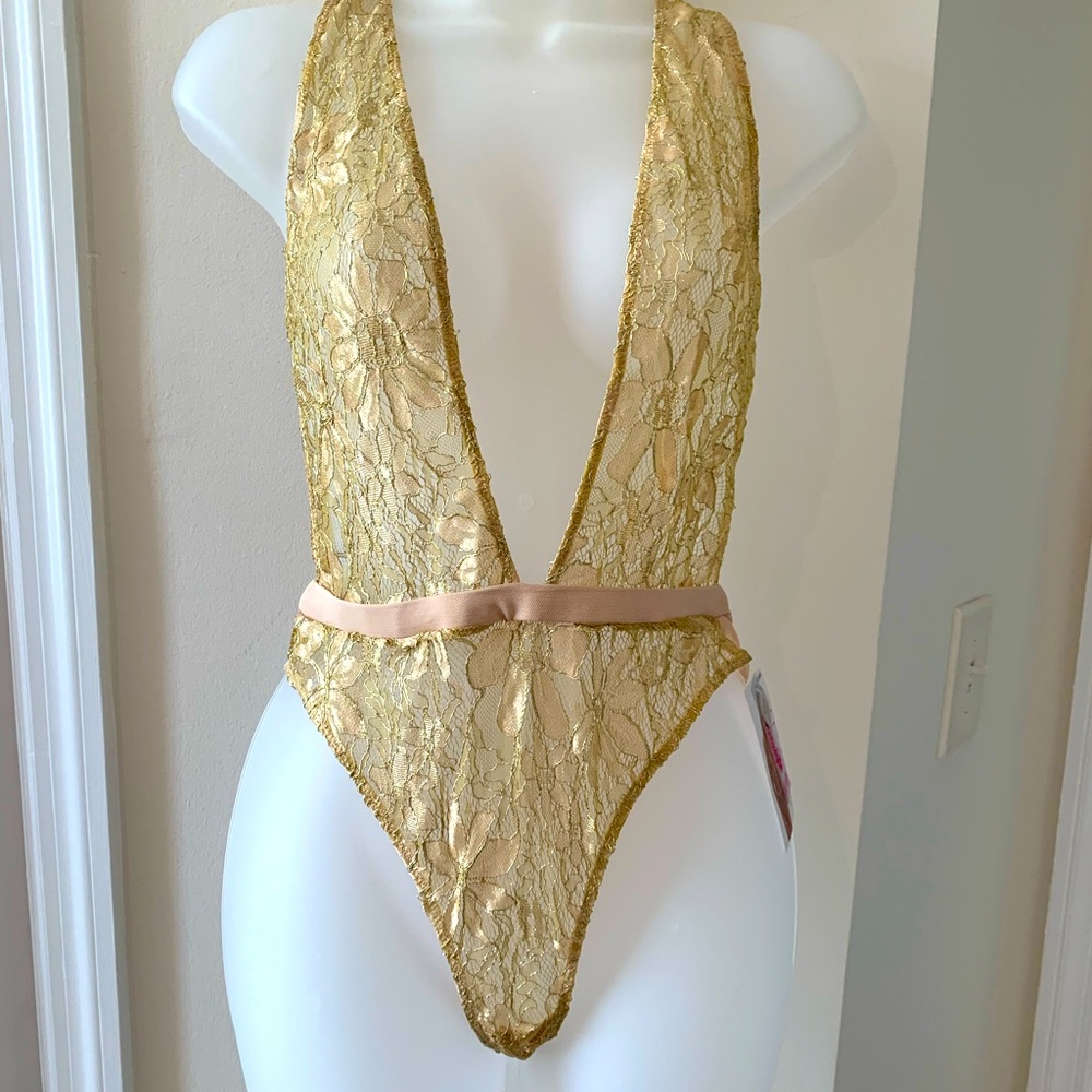 NWT Limited Edition Lingerie-Gold Lace | S/M